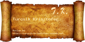Turcsik Krisztofer névjegykártya